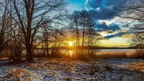 Grudniowy zachód słońca nad jeziorem Kisajno 2021 - zdjęcie 2