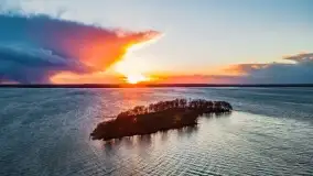 Zachód słońca nad jeziorem Niegocin, Bystry, luty 2021 - zdjęcie 31