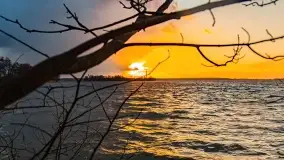 Zachód słońca nad jeziorem Niegocin, Bystry, luty 2021 - zdjęcie 3