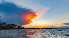 Zachód słońca nad jeziorem Niegocin, Bystry, luty 2021 - zdjęcie 46