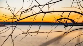 Jezioro Kisajno po zachodzie słońca, luty 2022 r. - zdjęcie 12