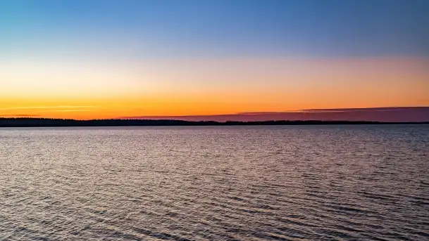 Jezioro Kisajno po zachodzie słońca, luty 2022 r. - zdjęcie 6