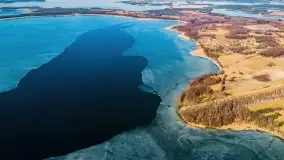 Jezioro Dargin rozstaje się z lodem, przedwiośnie 2022 r. - zdjęcie 5