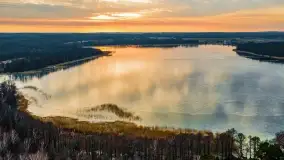 Zachód słońca nad jeziorem Dobskim, marzec 2022 r. - zdjęcie 6