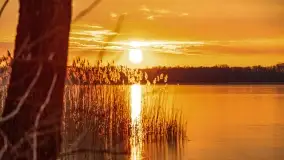 Zachód słońca nad jeziorem Dobskim, marzec 2022 r. - zdjęcie 24