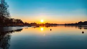 Zachód słońca nad jeziorem Tajty w Wilkasy Zalesie - zdjęcie 3