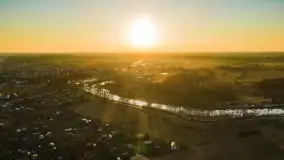 Zachód słońca nad Piszem i jeziorem Roś z drona - zdjęcie 10