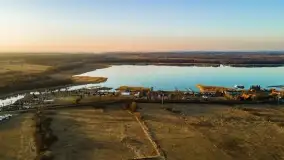 Zachód słońca nad Piszem i jeziorem Roś z drona - zdjęcie 7