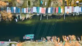 Zachód słońca nad Piszem i jeziorem Roś z drona - zdjęcie 29