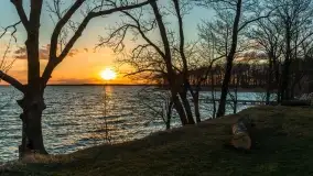 Zachód słońca nad jeziorem Dargin, przystań u Mielnika - zdjęcie 49