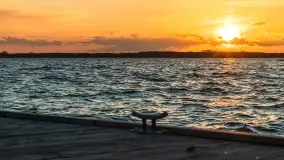 Zachód słońca nad jeziorem Dargin, przystań u Mielnika - zdjęcie 36