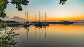 Wschód słońca nad jeziorem Mamry, Stanica Wodna Kietlice, czerwiec 2022 - zdjęcie 1