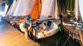 Nocne zdjęcia z XXIII zlotu klubu Jacht Oldtimet, Stranda, sierpień 2022 - zdjęcie 43