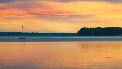 Zachód słońca nad jeziorem Dargin, wrzesień 2022