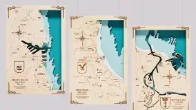 Drewniane mapy morskie i Mazur od Pracowni Twórczej Avocado - zdjęcie 27