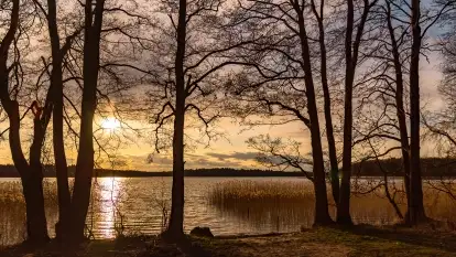 Mazurski zachód słońca, luty 2020