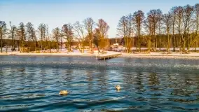 Grudniowy zachód słońca nad jeziorem Dargin, Nowy Harsz - zdjęcie 16