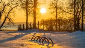 Grudniowy zachód słońca nad jeziorem Dargin, Nowy Harsz - zdjęcie 15