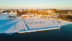 Zimowy wschód słońca w PTTK Wilkasy nad jeziorem Niegocin - zdjęcie 14