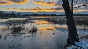 Zachód słońca nad jeziorem Duże Wilkasy, luty 2023 - zdjęcie 13