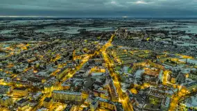 Nocny Kętrzyn z drona, luty 2023 - zdjęcie 14