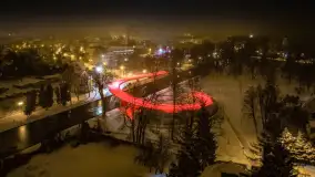 Nocne Giżycko z lotu ptaka, marzec 2023 r. - zdjęcie 29