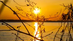 Zachód słońca w Pierkunowie, jezioro Kisajno, kwiecień 2023 r. - zdjęcie 6