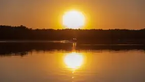 Zachód słońca nad jeziorem Kisajno widziany z dawnego Almaturu - zdjęcie 34