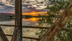 Zachód słońca nad jeziorem Tałty w Mikołajkach, czerwiec 2023 r. - zdjęcie 16