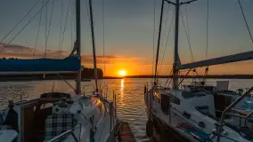 Zachód słońca nad jeziorem Święcajty, sierpień 2023 r. - zdjęcie 1