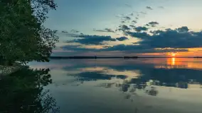 Zachód słońca, jezioro Dargin i wyspa Poganckie Kępy - zdjęcie 35