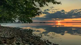 Zachód słońca, jezioro Dargin i wyspa Poganckie Kępy - zdjęcie 21
