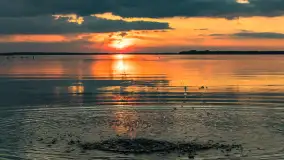 Zachód słońca, jezioro Dargin i wyspa Poganckie Kępy - zdjęcie 10