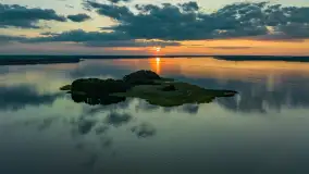 Zachód słońca, jezioro Dargin i wyspa Poganckie Kępy - zdjęcie 28