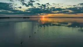 Zachód słońca, jezioro Dargin i wyspa Poganckie Kępy - zdjęcie 33