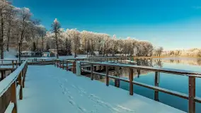 Zima w porcie Łabędzi Ostrów w Pięknej Górze, listopada 2023 r. - zdjęcie 9