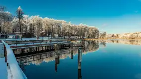 Zima w porcie Łabędzi Ostrów w Pięknej Górze, listopada 2023 r. - zdjęcie 23