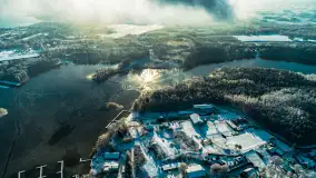 Jeszcze raz zima z drona nad Kisajnem i Święcajtami, listopad 2023 r. - zdjęcie 2