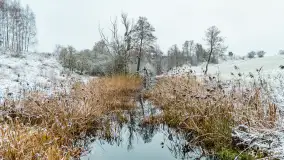 Zwalony most w Kruklankach w zimowej scenerii... bez słońca, listopad 2023 r. - zdjęcie 3