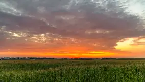 Zachód słońca na wschodnich obrzeżach Kętrzyna, sierpień 2023 r. - zdjęcie 2