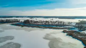 Dziewiszewo i jezioro Dziewiszewskie z lotu ptaka, styczeń 2024 r. - zdjęcie 7