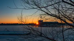 Zachód słońca nad jeziorem Tałty, Mikołajki, styczeń 2024 r. - zdjęcie 6