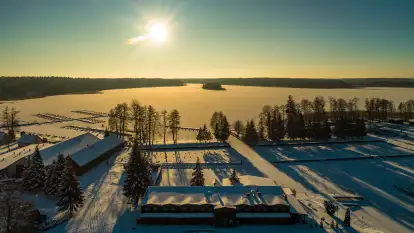 Port Korektywa w zimowej scenerii, styczeń 2024 r.