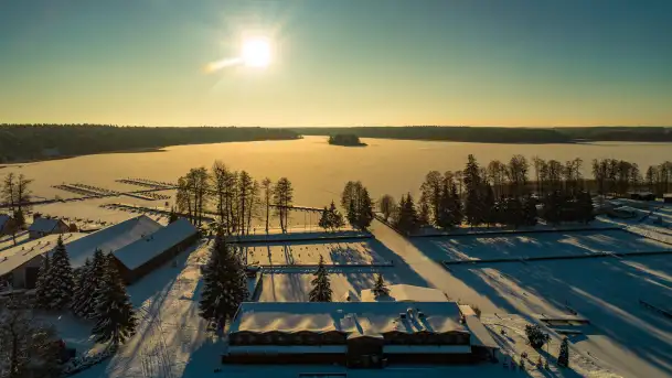 Port Korektywa w zimowej scenerii, styczeń 2024 r.