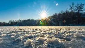 Zimowa rzeka Dajna niedaleko Wilkowa, styczeń 2024 r. - zdjęcie 5