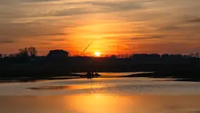 Mazurski zachód słońca odbity w rozlewiskach, luty 2024 r. - zdjęcie 3