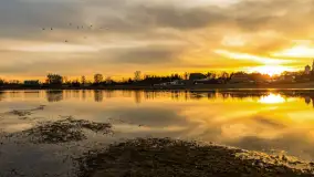 Zachód i rozlewiska przy Karolewie, luty 2024 r. - zdjęcie 1