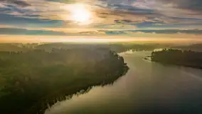 Wschód słońca nad jeziorem Wydmińskim, luty 2024 r. - zdjęcie 5