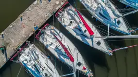 Port Ryn Marina Sośnica z drona, kwiecień 2024 r. - zdjęcie 14