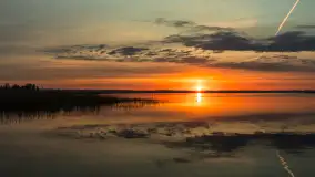 Wschód słońca w PTTK Wilkasy, jezioro Niegocin, maj 2024 r. - zdjęcie 2